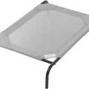 Coolaroo Original Elevated Dog Bed - Breathable Off-The-Ground Pet Bed with Cooling Fabric, Joint Relief & Moisture-Resistant Fabric, 100% Recyclable, Easy Clean, Grey, Medium