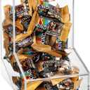 Acrylic Candy Dispenser Bin with 2 Lids for Bulk Candy, Bubble Gum, Lollipops, Chocolate, Cereal - Countertop Home Snack Dispenser