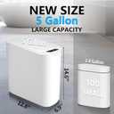 5 Gallon Motion Senor Bathroom Trash Can with Lid, Automatic Garbage Can Touchless, Smart Plastic Waste Basket for Narrow Spaces, Bathroom, Office, Bedroom, Living Room (White)
