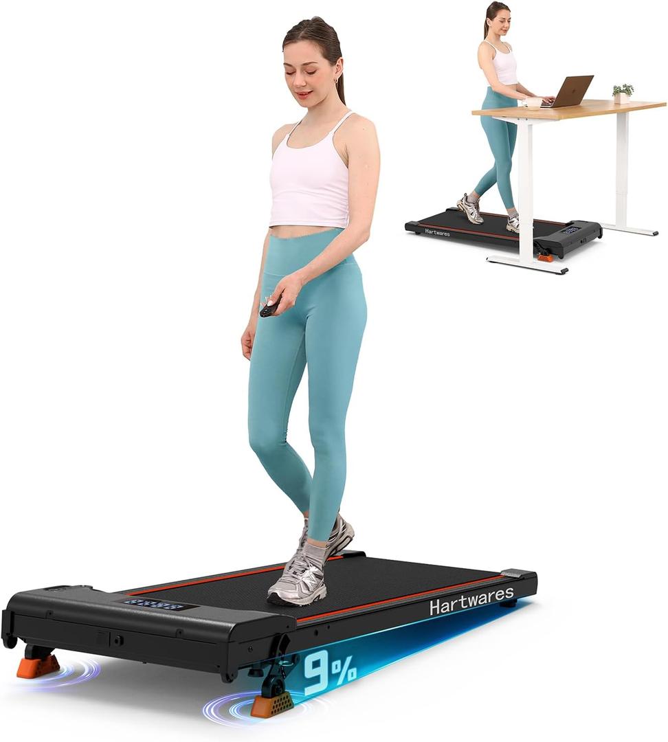 Walking Pad Treadmill with Incline, Under Desk Treadmills for Home Office Small, 2.5HP Brushless Motorized, App Compatible, Portable Walking Pad with Remote Control, 265lb Capacity