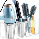 Hair Tool Organizer, Hot Tools Organizer Countertop/Wall Mount, Thick Acrylic Hair Tools Organizer with Anti-Slip Steel Cups, Hair Tool Holder for Bathroom & Vanity Storage UEMUSI