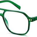FEISEDY Retro Aviator Reading Glasses Square Readers with Spring Hinge Blue Light Reading Glass for Women Men B0068