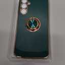 LeYi for Samsung Galaxy A16-5G Case: 2 Pack Tempered Glass Screen Protector and 360 Rotatable Ring Holder Magnetic Kickstand, Plating Rose Gold Edge para A 16 Case, Dark Green