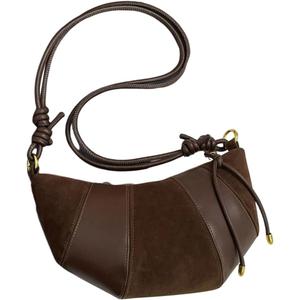 Verdusa Women's Retro Vintage Crossbody Bags Zipper PU Leather Adjustable Strap Hobo Handbags (Brown)