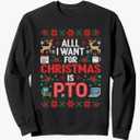 All I Want for Christmas is PTO Funny Matching Ugly Sweater Sweatshirt, M