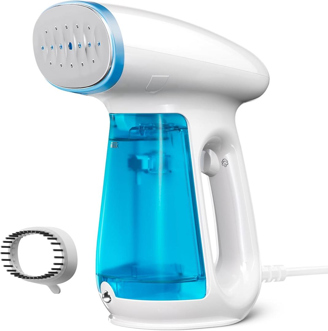Bear Steamer for Clothes, 1300W Powerful Fast-Heating Handheld Garment and Clothes Steamer with Large 230ml Tank, Auto-Off Safety, Includes Brush, Perfect for Home and Travel Wrinkle Removal (Blue)