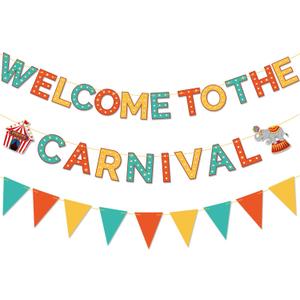 Welcome To The Carnival Banner - Carnival & Circus Theme Party Decorations, Games & Banners