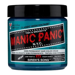 MANIC PANIC Classic Siren's Song Semi Permanent Hair Color - Neon Blue-Green Hair Dye for Women & Men That Lasts 4-6 Weeks - Vegan, Ammonia & Cruelty-Free - Create & Mix Custom Shades (4oz) Pack of 3