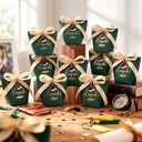 Eaasty 100 Pcs Graduation Party Favors Included 50 Class of 2026 Candy Boxes 50 Graduation Cap Keychains with Ribbon Graduate Decorations 2026 Grad Party Favors Supplies(Dark Green)