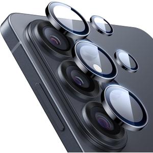 ESR for Samsung Galaxy S25 Ultra Camera Lens Protector, Individual Lens Protectors, Ultra-Thin Tempered Glass with Aluminum Edging, Case Friendly, 2 Set, Black