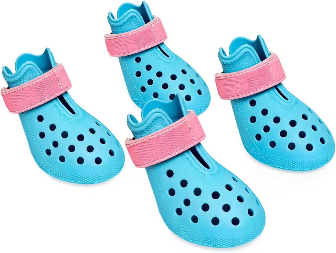 Dog Shoes for Hot Pavement - Comfortable Paw Protection for Medium & Large Dogs, Adjustable Strap & Non-Slip, Easy-Clean, Outdoor Sports Boots, Dog Booties for Summer Rain (Coastal Blue, L)