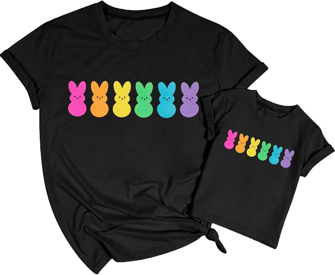 LOTUCY Mom and Son Matching Outfits Mama and Mama's Litter Man Print Shirts Cute Mom and Son Valentine's Gifts