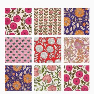 INDIANHANDICRAFTS 10 Pc Mix Lot Hand Block Print Napkin, 100% Cotton, 16x16 Inch, Multicolor Floral, Square, Napkin