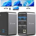 TobenONE Docking Station 3 Monitors, Laptop Docking Station with Power Supply 100W, 2 HDMI, DisplayPort, 7 USB C/A Port, Ethernet, Audio, 87W Charging for Thunderbolt 4/3, USB-C Windows&ChromeOS