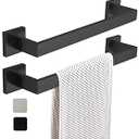 16 Inch Towel Bar 2 Pack for Bathrooms 12/16/24/28/32/36 Inch Stainless Steel 304 Brush Nickel Towel Holder Modern Square Towel Rod Rustproof Wall Mount 2 of Pack (16 inch, Matte Black)