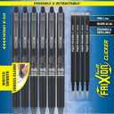 PILOT Frixion Erasable Pens Retractable Gel Ink, Pack of 6 Black Ink Pens + 4 Bonus Refills, Fine Point 0.7 mm Erasable Gel Pens