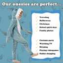 Kids Flannel Animal Onesie Costume Halloween Dress up Christmas for Girls and Boys (10 Years, Blue Shark)