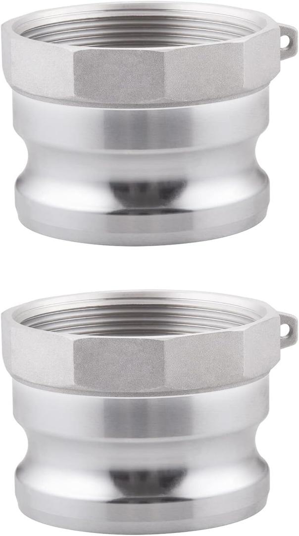 Aluminum Type A Cam Lock Fittings,Cam and Groove Hose Fitting,1.5" Cam Lock Fittings Male Adapter x 1.5" Female NPT 2 Pack