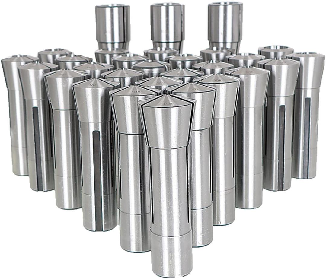 R8 Collet Set 1/32-1 Inch Fit for Various R8 Mill Spindle Taper Bore 0.0006 TIR 29 Pack