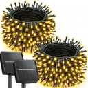 Brightown 2 Pack Solar String Lights Outdoor Waterproof, 92Ft 240 LED Solar Lights Outdoor with 8 Modes, Outdoor Light Solar Powered for Patio Yard Tree Garden Party Decorations, Warm White