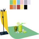 6PCS/12Patterns 34''x23'' Photography Backdrops Small Product Background Paper W/T-Stand, Double Sided Morandi Flat Lay Photo Tabletop Boards for Food Jewelry Cosmetics Props (Warm 6Pcs/12Colors), 34.3x22.5 inch