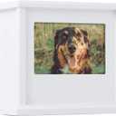 Pearhead Dog or Cat Personalized Memory Box Keepsake, Pet Urn, Wooden Memorial Dog Urns For Ashes, White