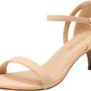 DREAM PAIRS Women's Lexii Fashion Stilettos Open Toe Pump Heel Sandals (8.5, Nude/Nubuck)