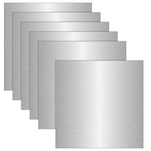6 Pack 5052 Aluminum Sheet Metal 12 x 12 x 1/64 (0.02) Inch Thin Flat Plain Aluminum Plate Panel Covered with Protective Film, Heat Treatable Aluminum Sheet for Crafting Industry Welding