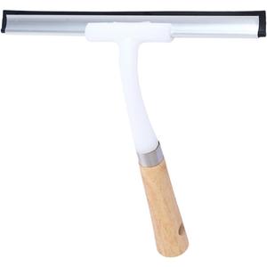 Multi-Functional Glass Cleaning Tool Long Wooden Handle for Home Window Bathroom Mirrors and Car Glass Easy to Use Silicone Squeegee Hanging