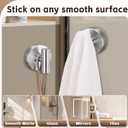 15 lbs Heavy Duty Suction Cup Hooks - Rustproof Stainless Steel Shower Hook for Bathroom Organization, Towels, Robes,Wreaths-No Drill, No Residue for Glass, Mirrors & Tile(2, Brushed nickel)