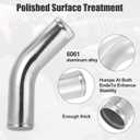 X AUTOHAUX OD 2.5" 63mm Length 12" 300mm Aluminum Alloy Tube Intercooler Pipe 45 Degree Air Intake Tube Silver Tone for Car