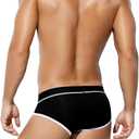 Casey Kevin Men's Cotton Briefs Wide Waistband No Fly Underwear Briefs for Men 4 Pack (Black, XL)