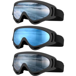 Ski Goggles, Motorcycle Goggles, 3 Pack Snowboard Snow Goggles for Men Women Adult Youth