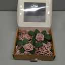 Ling's moment Artificial Flowers 1.5" and 2" Dusty Rose 25pcs Realistic Rose Buds and Petite Roses w/Stem for DIY Wedding Bouquets Centerpieces Boutonniere Corsages Flower Decorations