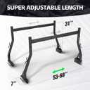 YZONA Universal Truck Bed Ladder Rack, Non-Drilling, 900 LBS Load Capacity, Fit Most Truck Bed Ranging from 53" to 68" Wide, Extendable Heavy Duty Steel Cargo Rack for Kayak, Surfboard, Lumber, Ladder