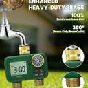 MOES 2 Zone Water Timer for Garden Hose, Heavy Duty Solid Brass Inlet & Outlets, Programmable Sprinkler Timer Battery Operated, Automatic Dual Faucet Valve with Sequential Watering (Non-WiFi)