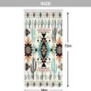 Newsely Small Stall Western Aztec Cactus Shower Curtain 36Wx72L Inch RV Boho Geometry Narrow Aesthetic Minimalism Adults Bathroom Set Vintage Waterproof Bath Decoration Accessories Home Decor