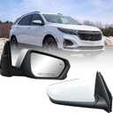 Passenger Side Mirror Compatible With 2018 2019 2020 2021 2022 2023 2024 Chevy Equinox GMC Terrain Mirrors With Power Glass Heated Turn Signal Blind Spot Replaces #84225387(White)8 Pins
