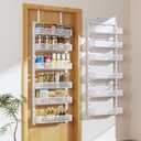 Pantry Door Organizers and Storage,8-Tier Large Wide Metal Heavy-Duty Frame Over the Door Spice Rack, 2 in 1 Wall-Mounted or Hanging shelf for Kitchen, Bathroom, Laundry Room, Bedroom, Closet &Nursery
