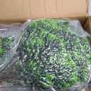 Chillchard Artificial Boxwood Topiary Outdoor Plants with Spike, 2 Pack Faux Bushes UV Resistant Fake Shrubs for Front Porch Dcor