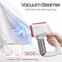 Vacuum Steamer for Clothes, 2000Pa&3600Pa Suction Handheld Clothes Steamer,2 in 1 Portable Travel Steamer for Clothes,Garment Steamer With 122ml Water Tank (for 110-120V) (Pearl White)