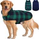 Kuoser Reversible Dog Jacket, Warm Winter Coat for Medium & Large Dogs, Warm Windproof Pet Cold Weather Clothes, Green XL (XL (Chest Girth: 24.4-29.5''))
