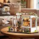 DIY Miniature House Kit- Miniature House Kit Adults Pet Shop Tiny House Kit Tiny Home Kit Birthday Gifts 3D Wooden Puzzle Home Decoration, Book Nook Kit for Adults Dollhouse Booknook