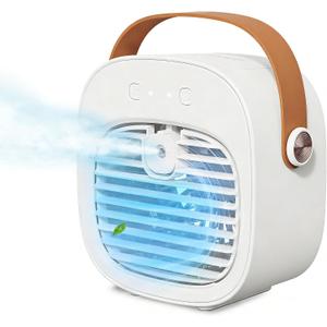 Portable Air Conditioners, 6000mAh Rechargeable Mini Air Conditioner, 3 Speeds Portable AC for Car Unit, Personal Air Cooler Cooling Fan with Cool Air Spray for Room, Bedroom, Office, Outdoor, Car