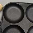 Cast Iron 4-Cup Egg Pan, Small Omelette Pan, Fast Breakfast Pan for Fried Eggs, Pancakes, Sandwich, & Burger, Suitable for Gas Stove and Induction Cooktop, Natural Nonstick with Seasoning, 6.6 inch