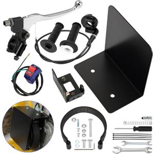 Centrifugal Mini Bike Clutch Brake Replacement for Predator 212 224cc 196cc GX200 Coleman BT200X CT200U CT200U-EX KT196 Baja Warrior MB200 Parts 4" Go Kart Brake Band Mounting Bracket Kit (Black)