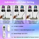 7W RGBW Uplights Indoor, Spotlights Indoor Christmas LED Color Changing Uplights Indoor with Remote Dimmable Function Memory Feature LED Ambient Lighting for Party,Bar,Esports Room,2 Pack