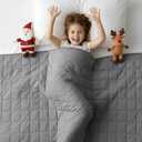 Weighted Blanket -5lbs 41"x60" Cooling Heavy Blanket for 60-80lbs with Premium Glass Beads - Soft Thick Big Blankets for All-Season Sleeping Comfort Breathable