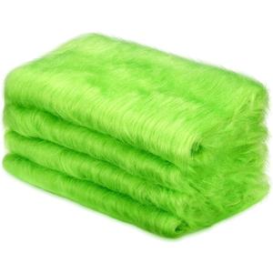 Jetec 4 Pcs Lime Green Faux Fur 10 x 20 Inch Christmas Faux Fur Fabric Squares Fluffy Halloween Fabric Patches Winter Soft Plush for DIY Craft, Gnomes, Cosplay Costume, Decoration