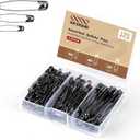 XKDOUS Safety Pins - 150 Pcs Assorted Sizes Black Pins Bulk - Small & Large Heavy Duty for Clothes, Sewing, Craft